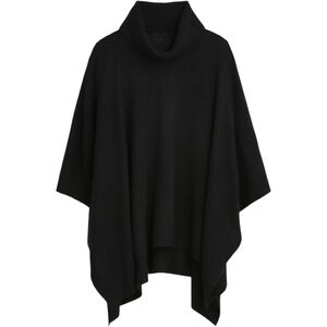 J. Crew Wool-cashmere blend turtleneck poncho One Size Classic Black Sweater